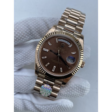 (준비완료/특급배송)NO.3713/QP공장 롤렉스 데이데이트40 로즈골드 텅스텐 브라운바게트다이얼